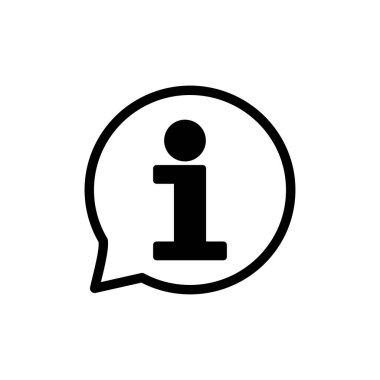 Bilgi simgesi beyaz arkaplanda izole edildi. Bilgi işareti var. Bizim hakkımızda