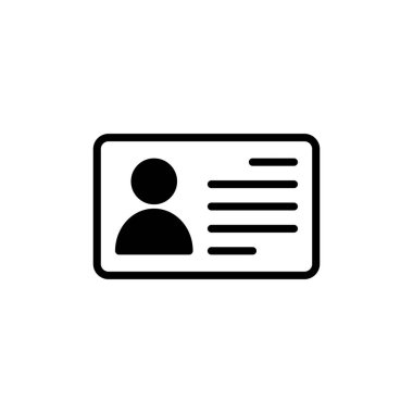 Lisans simgesi beyaz arkaplanda izole edildi. Kimlik simgesi. Kimlik kartı