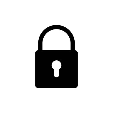 Beyaz arkaplanda kilit simgesi izole edildi. Şifreleme simgesi. Güvenlik sembolü. Güvenli. Özel