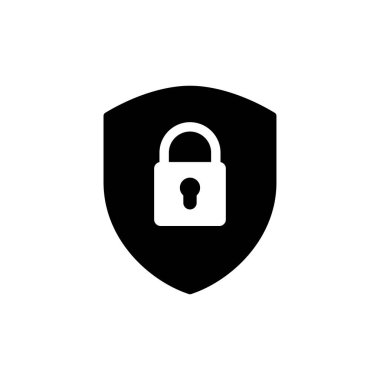 Güvenlik simgesi beyaz arkaplanda izole edildi. Koruma ikonu. Özel hayat. vpn