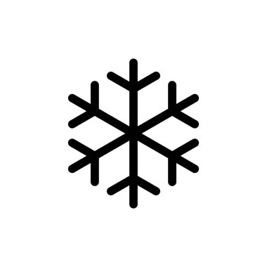 Beyaz arkaplanda kar tanesi simgesi izole edildi. Kar ikonu vektörü. Kışın sembolü, donmuş