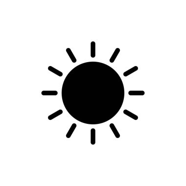 Beyaz arkaplanda güneş simgesi izole edildi. Güneş vektörü simgesi