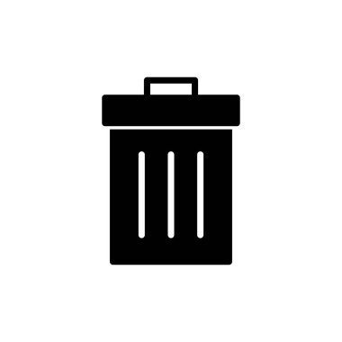 Çöp simgesi beyaz arkaplanda izole edildi. Çöp kutusu simgesi. Simge vektörünü sil