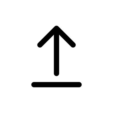 Simge beyaz arkaplanda izole edildi. İşaret simgesini yükle. Gönderme düğmesi. Sembol yükle.