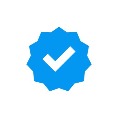 Doğrulanmış simge beyaz arkaplanda izole edildi. Doğrulama işareti. onaylanmış simge