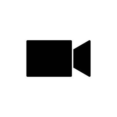 Video kamera simgesi beyaz arkaplanda izole edildi. Video kamera vektör simgesi. Kamera Simgeleri. Film tabelası. Sinema