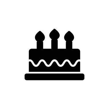 Kek simgesi beyaz arkaplanda izole edildi. Kek vektörü. Doğum günü pastası simgesi