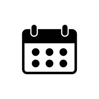 Takvim simgesi beyaz arkaplanda izole edildi. Takvim sembolü. Takvim vektör simgesi. Son teslim tarihi. Randevu. Süre
