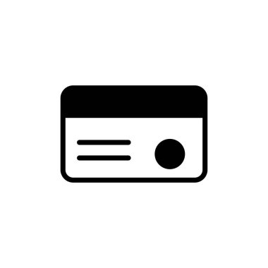 Kredi kartı simgesi beyaz arkaplanda izole edildi. Kredi kartı ödeme simgesi vektörü