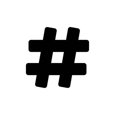 Beyaz arkaplanda etiket simgesi izole edildi. hashtag vektör simgesi