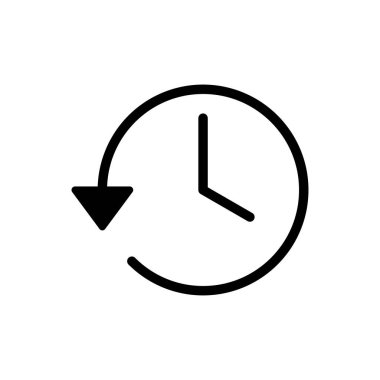 Tarih simgesi beyaz arkaplanda izole edildi. Geçmiş vektör simgesi