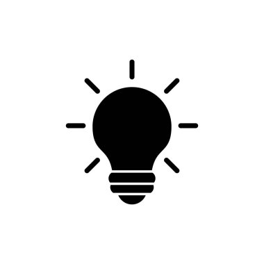 Lamba simgesi beyaz arkaplanda izole edildi. Ampul simgesi vektörü. Fikir vektör simgesi