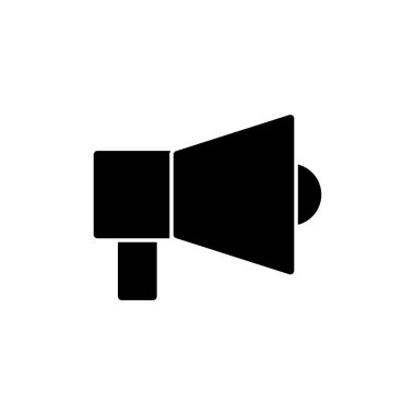 Beyaz arkaplanda megafon simgesi izole edildi. Hoparlör ikon vektörü. Cilt simgesi