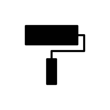 Beyaz arkaplanda izole edilmiş boya simgesi. Fırça vektör simgesini boya. Boya silindiri simgesi