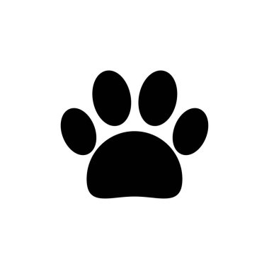 Pençe simgesi beyaz arkaplanda izole edildi. Paw Yazdırma simgesi