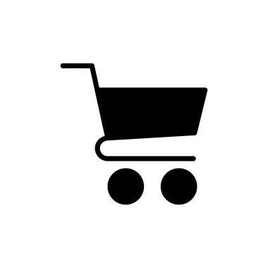 Alışveriş simgesi beyaz arkaplanda izole edildi. Alışveriş arabası ikonu. Basket ikonu. Trolley