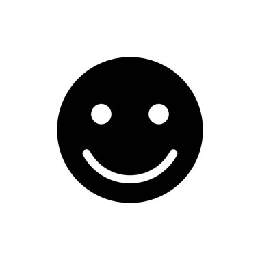 Beyaz arka planda izole edilmiş bir gülümseme simgesi. Gülümse vektör simgesi. Duygusal Simge vektörü. Emoji.