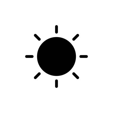 Beyaz arkaplanda güneş simgesi izole edildi. Güneş vektörü simgesi