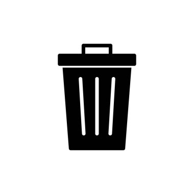 Çöp simgesi beyaz arkaplanda izole edildi. Çöp kutusu simgesi. Simge vektörünü sil