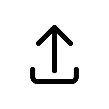 Simge beyaz arkaplanda izole edildi. İşaret simgesini yükle. Gönderme düğmesi. Sembol yükle.