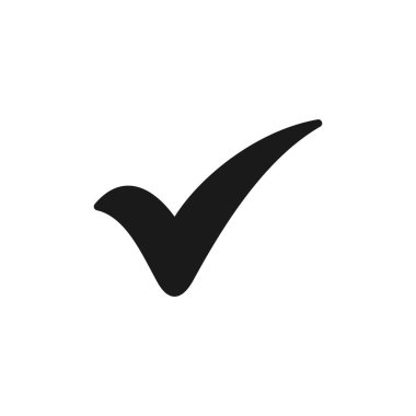 Beyaz arkaplanda izole edilmiş simgeyi kontrol et. İşaret simgesini işaretle. Kontrol listesi simgesi. Tik tak