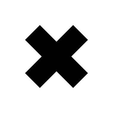 Beyaz arkaplanda kapalı simge izole edildi. Simgeyi sil. sil, iptal et, çıkış sembolü