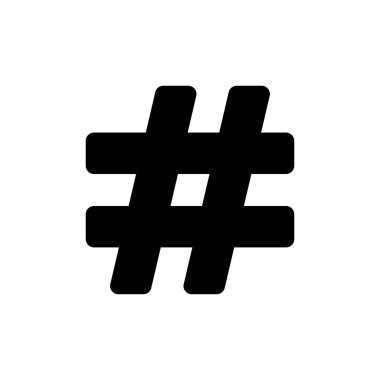 Beyaz arkaplanda etiket simgesi izole edildi. hashtag vektör simgesi