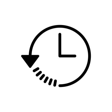 Tarih simgesi beyaz arkaplanda izole edildi. Geçmiş vektör simgesi