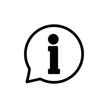 Bilgi simgesi beyaz arkaplanda izole edildi. Bilgi işareti var. Bizim hakkımızda