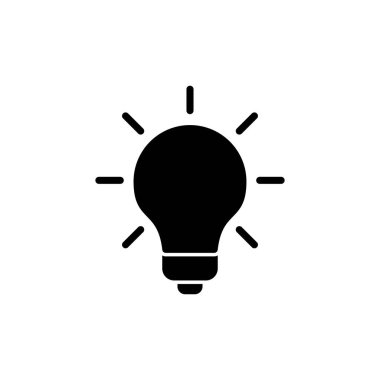 Lamba simgesi beyaz arkaplanda izole edildi. Ampul simgesi vektörü. Fikir vektör simgesi