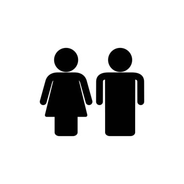 Beyaz arka planda erkek ve kadın ikonu izole edildi. erkek ve kadın sembolü