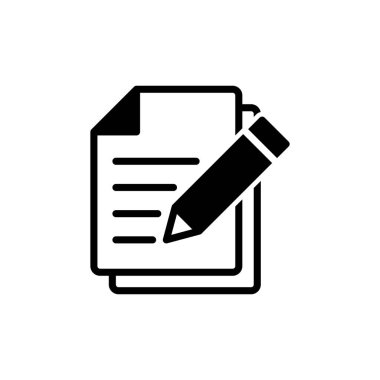 Not simgesi beyaz arkaplanda izole edildi. Simge vektörü alınıyor. Satır simgesini düzenle. Belge yazımı. İçerik yazımı