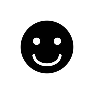 Beyaz arka planda izole edilmiş bir gülümseme simgesi. Gülümse vektör simgesi. Duygusal Simge vektörü. Emoji.