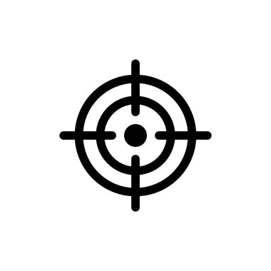 Hedef simgesi beyaz arkaplanda izole edildi. Hedef vektör simgesi. hedef simgesi. Pazarlama hedefi. Nişan al.