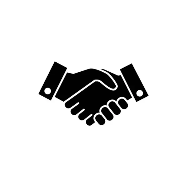Business Handshake Isolated White Background Handshake Icon Vector Contract Agreement — Stock Vector