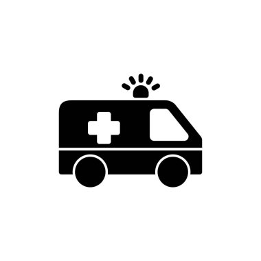 Ambulans Simgesi beyaz arkaplanda izole edildi. Ambulans Simgesi Tasarımı. ambulans kamyon simgesi vektörü