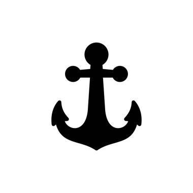 Çapa simgesi beyaz arkaplanda izole edildi. Çapa sembolü logosu. Çapa deniz simgesi.