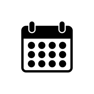 Takvim simgesi beyaz arkaplanda izole edildi. Takvim sembolü. Takvim vektör simgesi. Son teslim tarihi. Randevu. Süre