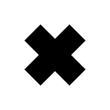 Beyaz arkaplanda kapalı simge izole edildi. Simgeyi sil. sil, iptal et, çıkış sembolü