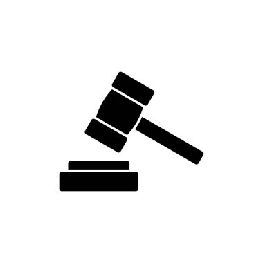 Gavel simgesi beyaz arkaplanda izole edildi. Çekiç simgesi vektörü. Yargıç Gavel Açık Artırma Simgesi Vektörü. Teklif