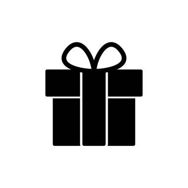 Beyaz arkaplanda hediye simgesi izole edildi. Hediye vektör simgesi. doğum günü hediyesi