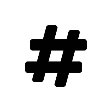 Beyaz arkaplanda etiket simgesi izole edildi. hashtag vektör simgesi