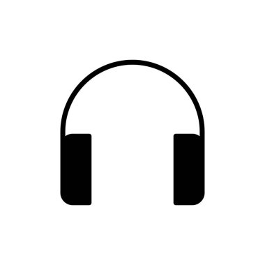 Kulaklık simgesi beyaz arkaplanda izole edildi. Kulaklık vektör simgesi. Ara bizi.