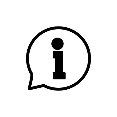 Bilgi simgesi beyaz arkaplanda izole edildi. Bilgi işareti var. Bizim hakkımızda