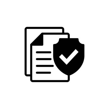 Sigorta simgesi beyaz arkaplanda izole edildi. Sigorta vektör simgesi