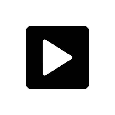 Beyaz arkaplanda simge oynat. Düğme vektör simgesini oynat. Video simgesi vektörü