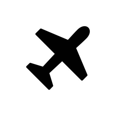 Beyaz arkaplanda izole edilmiş bir uçak simgesi. Uçak vektör simgesi. Uçuş taşıma sembolü. Seyahat elementi çizimi. Tatil sembolü. Uçak.