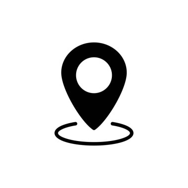 Pin simgesi beyaz arkaplanda izole edildi. Konum simgesi. Harita işaretleyici simgesi. Nokta. Yer bulucu. Adres