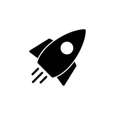 Roket vektör simgesi beyaz arkaplanda izole edildi. Kavram Simgesini Başlat. Başlangıç simgesi