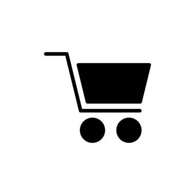 Alışveriş simgesi beyaz arkaplanda izole edildi. Alışveriş arabası ikonu. Basket ikonu. Trolley